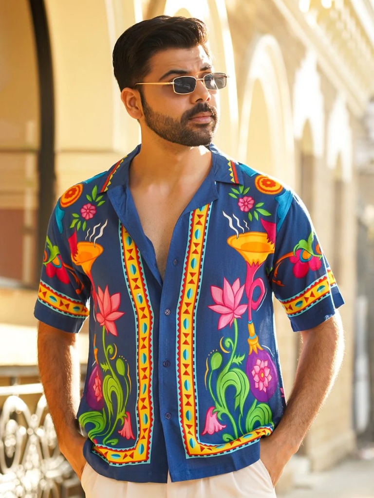 Floral Cuban Collar Shirt